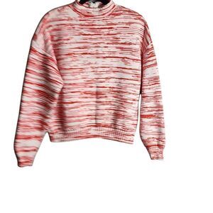 Nine West sweater orange & white striped high neck M